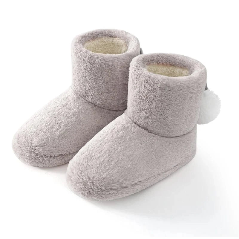 Chaussons Montants Chauds pour Femme Gris clair / 35