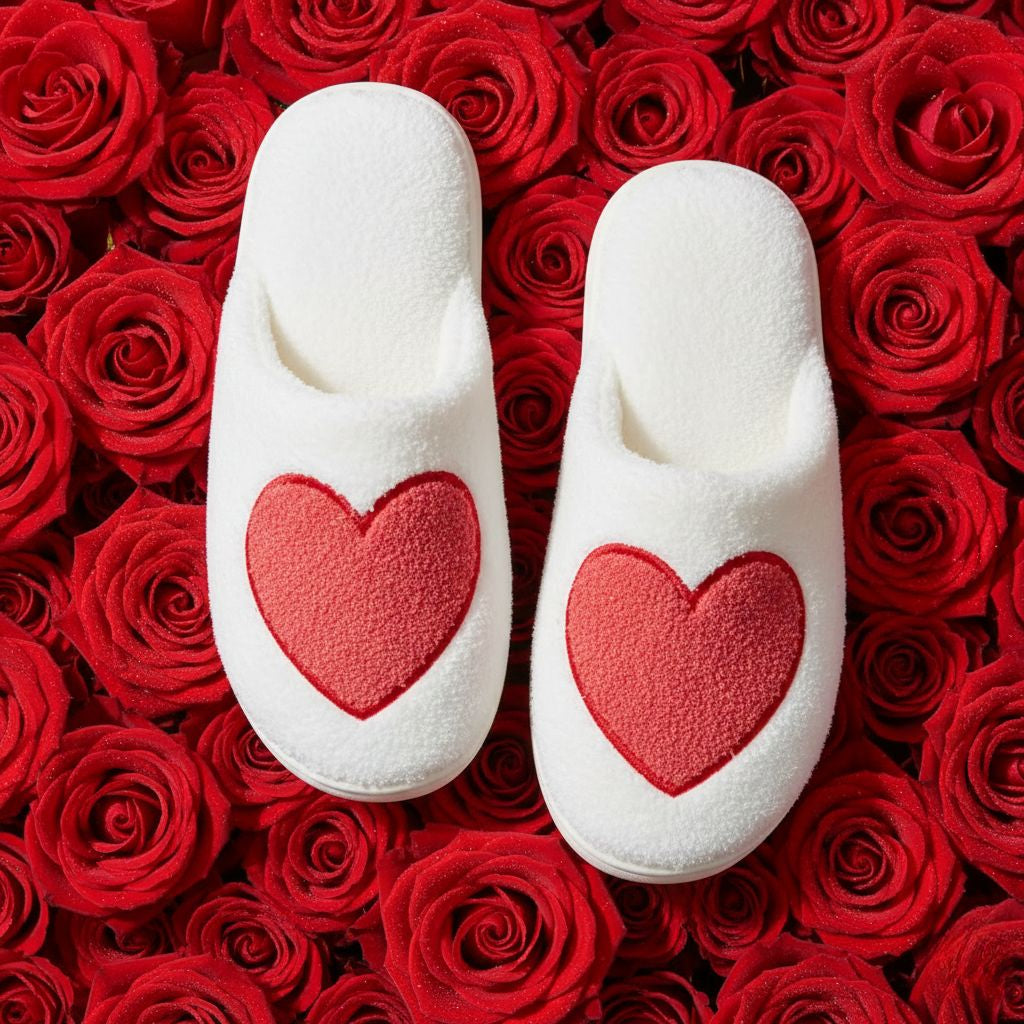chaussons sur rose idée cadeau saint valentin bochausson