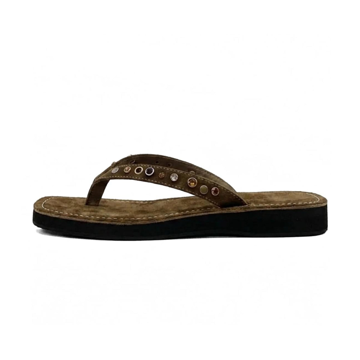 Tongs Femme en Cuir Marron