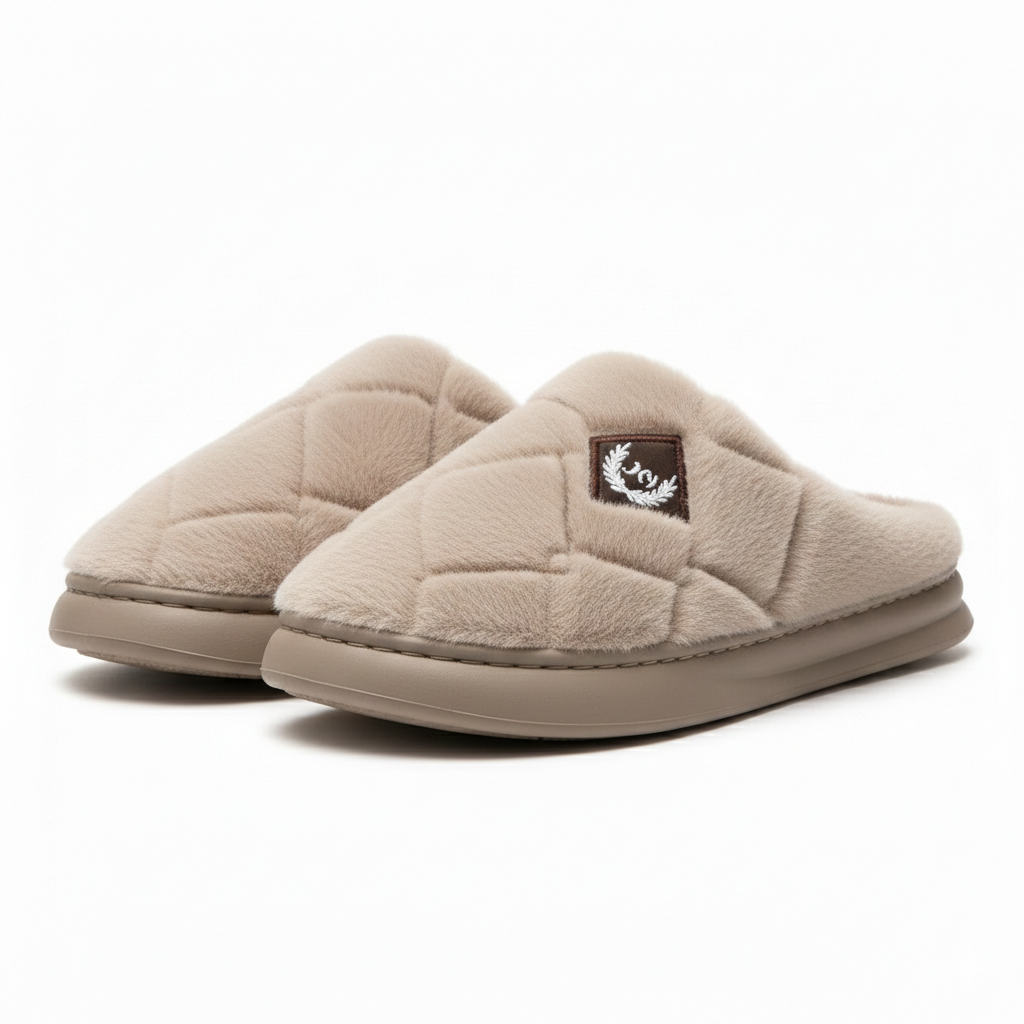 Chausson_Homme_Fausse_Fourrure_marron