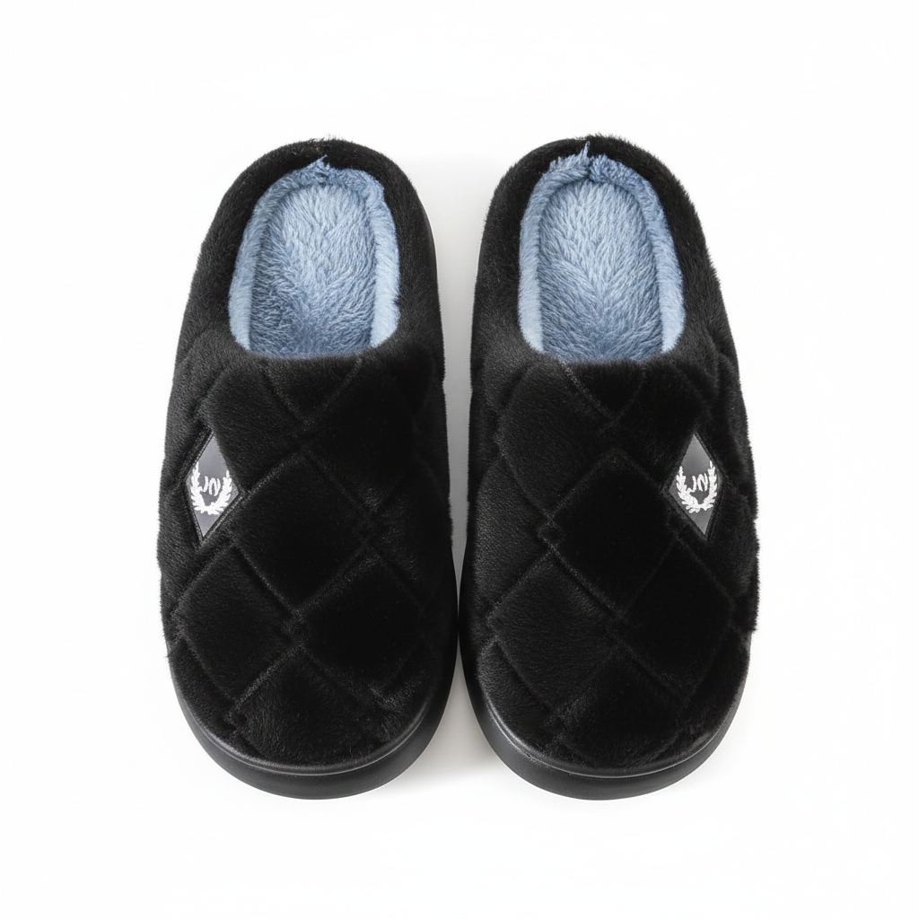 Chausson_Homme_Fausse_Fourrure_noir3