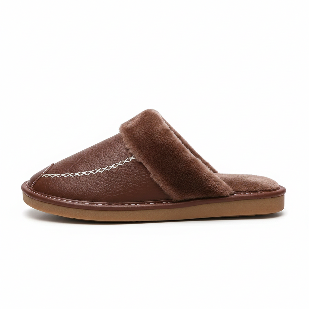 Chaussons Homme avec Fourrure marron