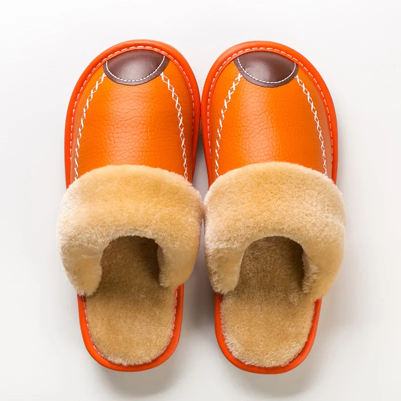 Chaussons_Homme_avec_Fourrure_orange 2