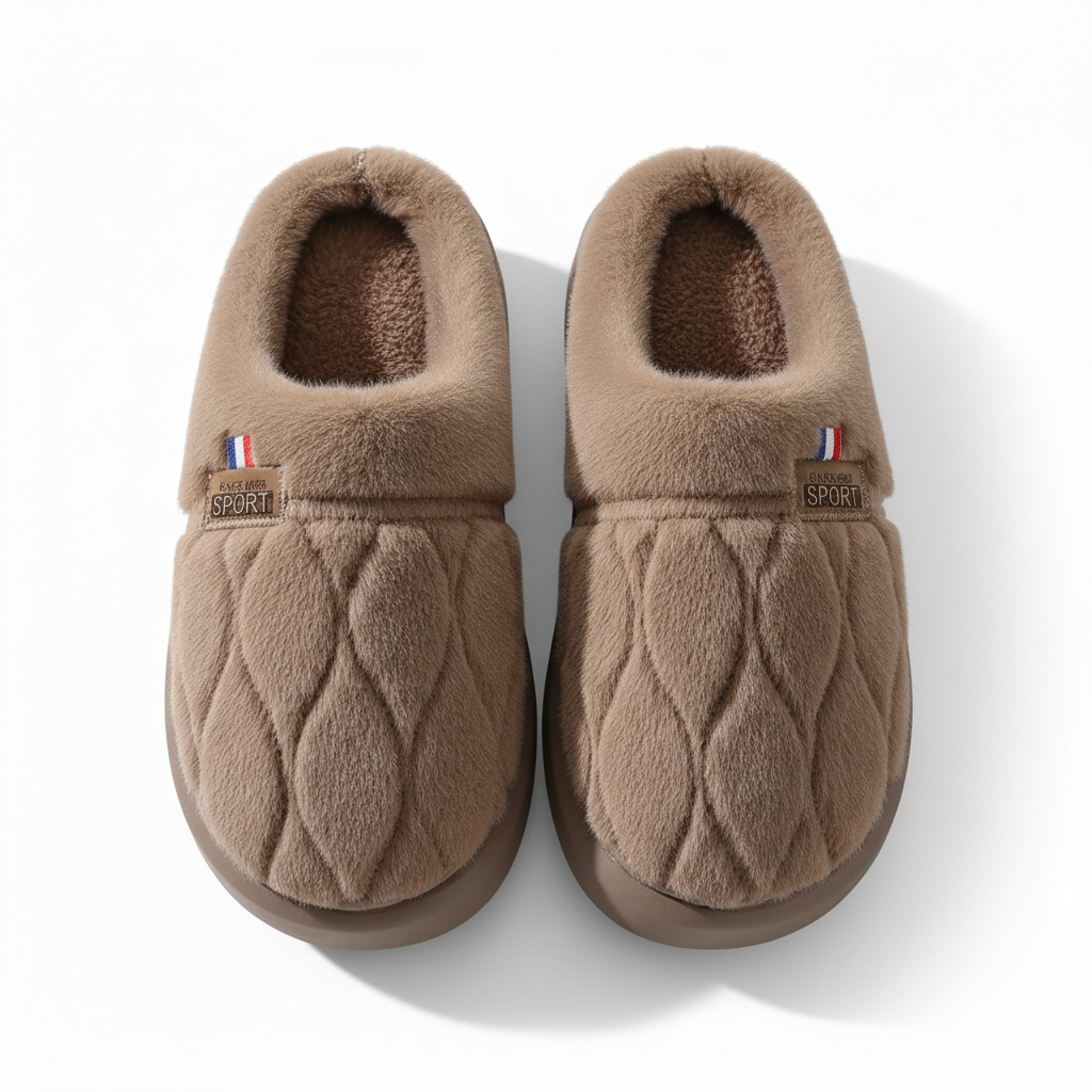 Chaussons Homme Fourrure Marron