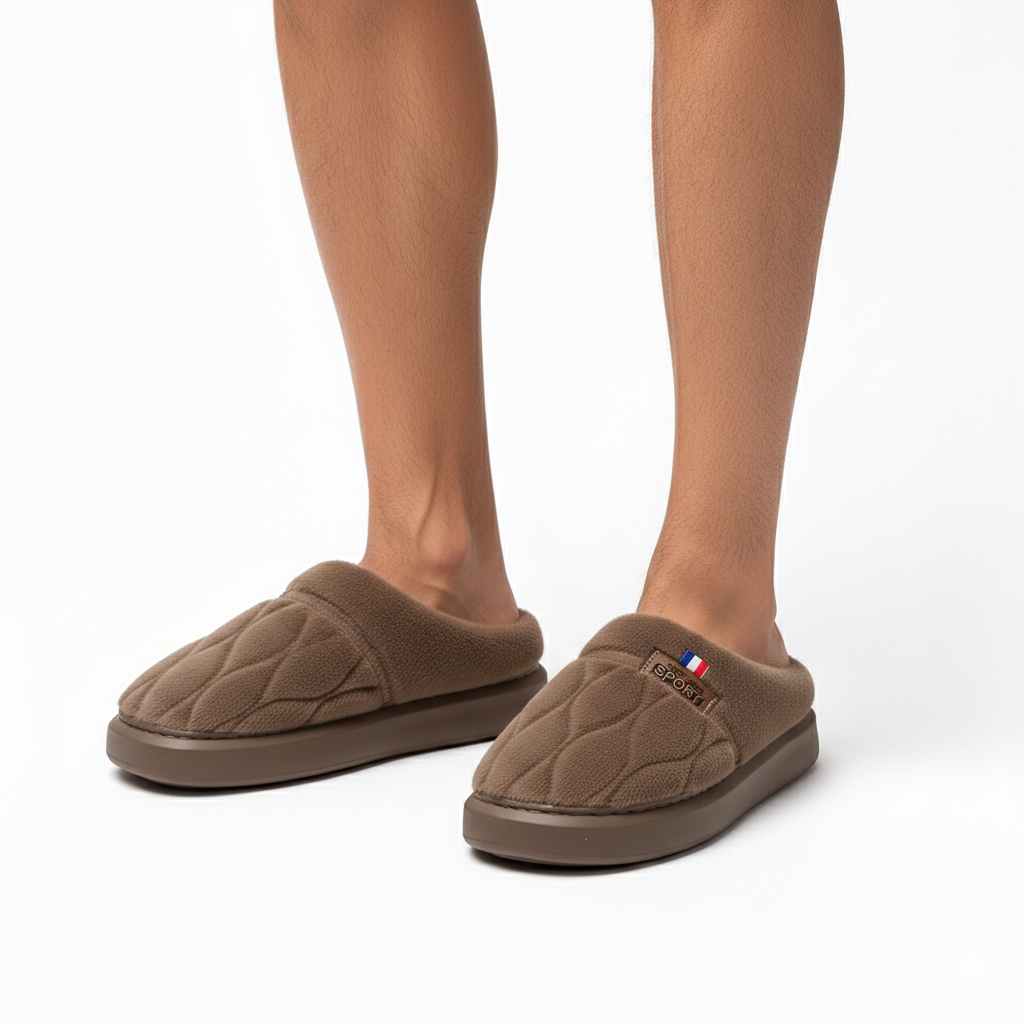 Chaussons Homme Fourrure Marron