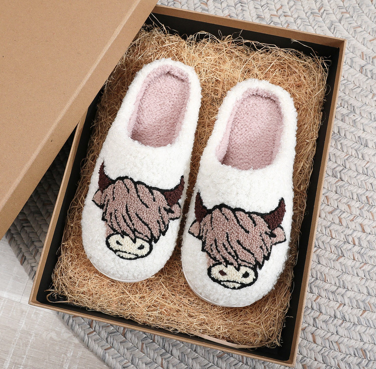 Chaussons Moumoute Vache Highland Bochausson