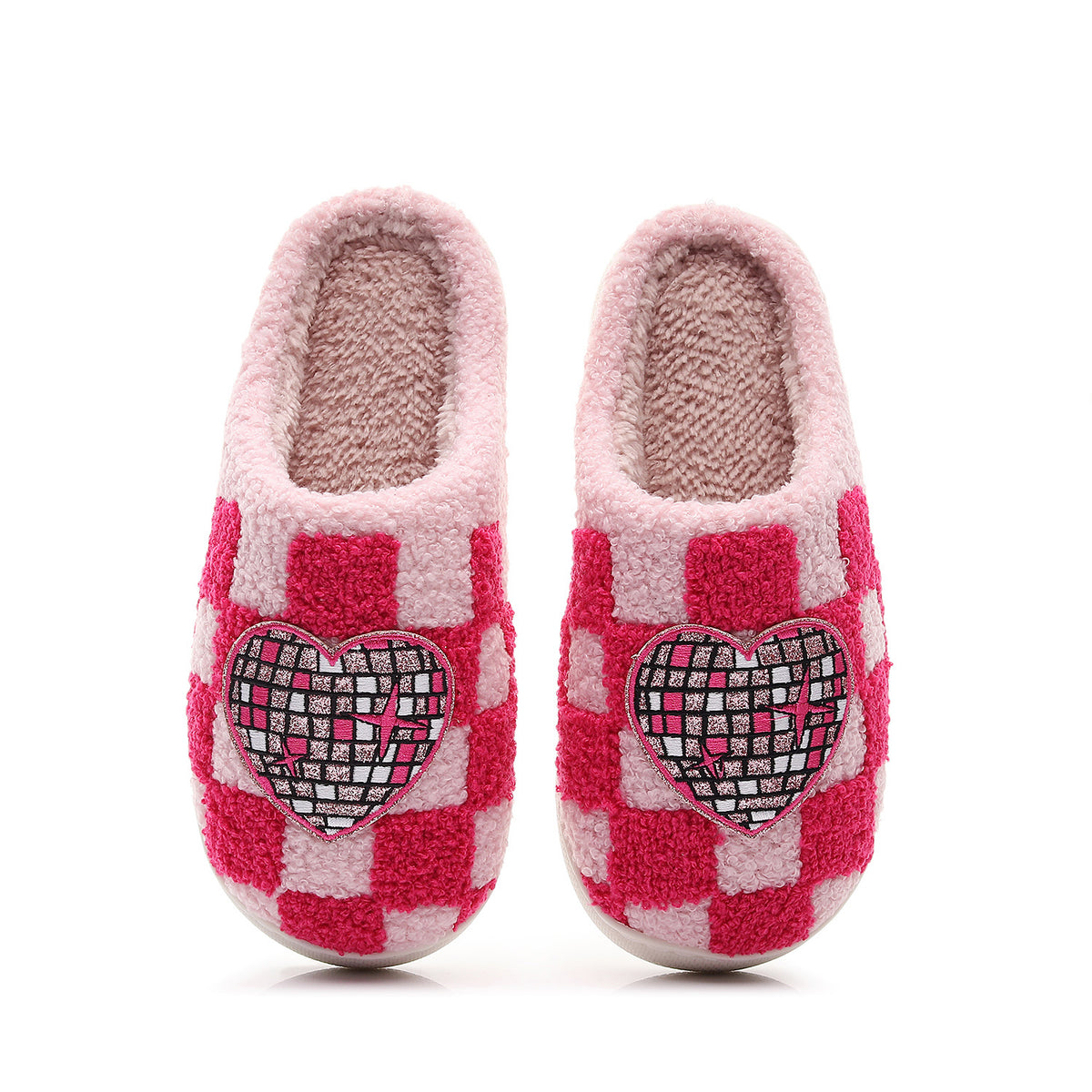 Chaussons Moumoute Damier Cœur Disco Bochausson