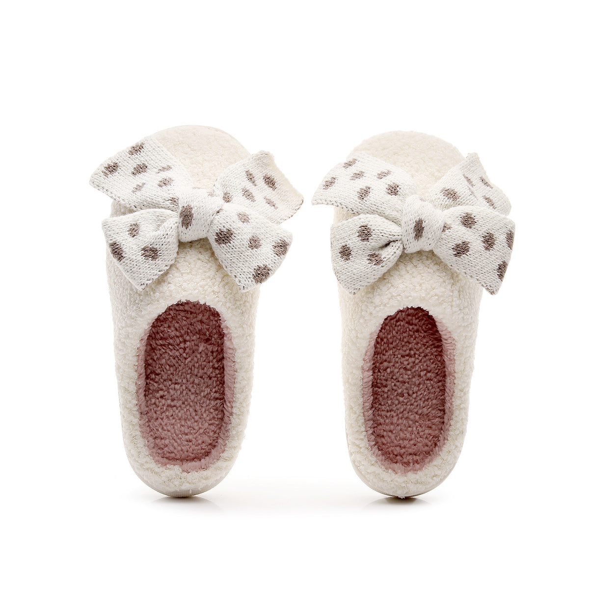 Chaussons Moumoute Gros Nœud à Pois Bochausson