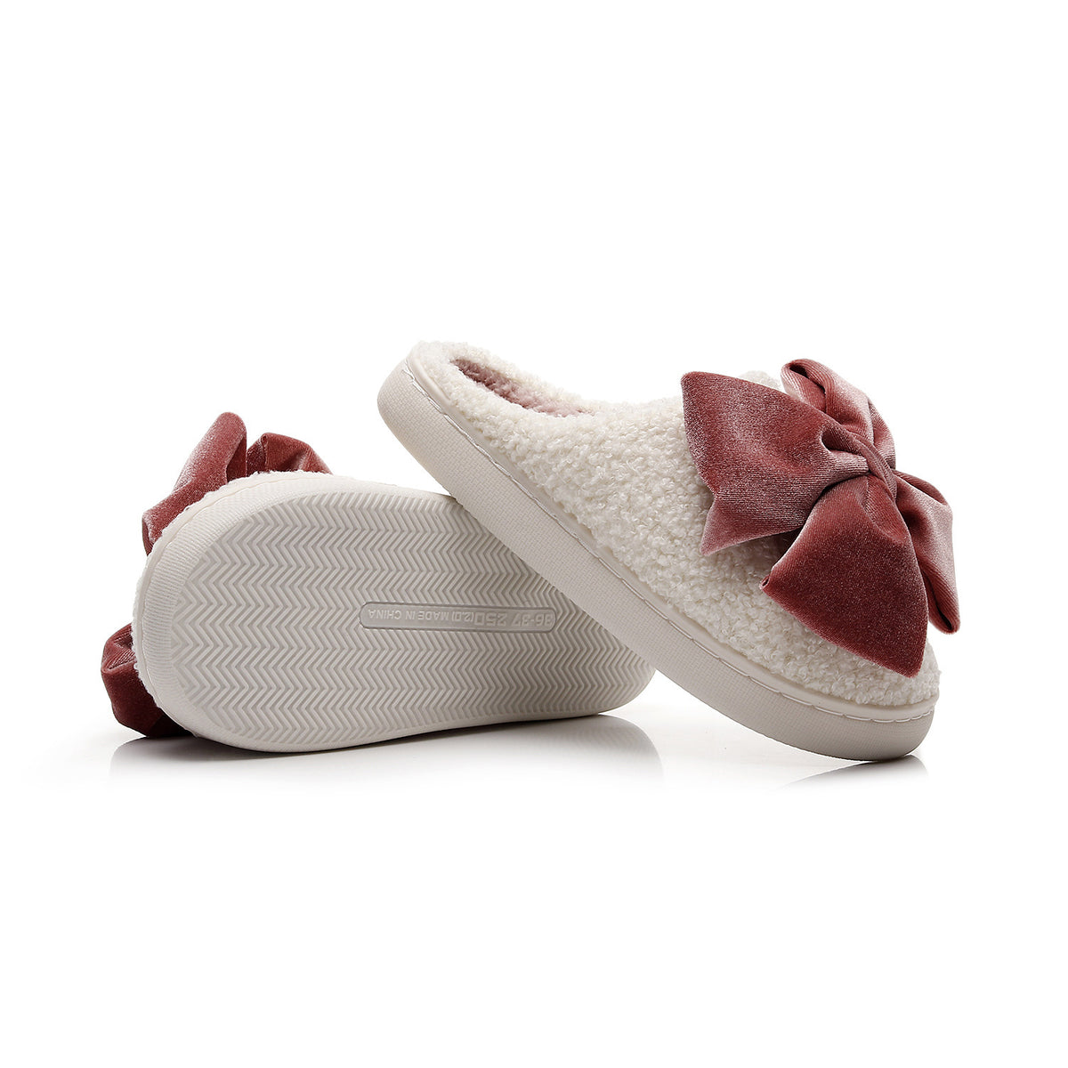 Chaussons Moumoute à Nœud Velours Bochausson