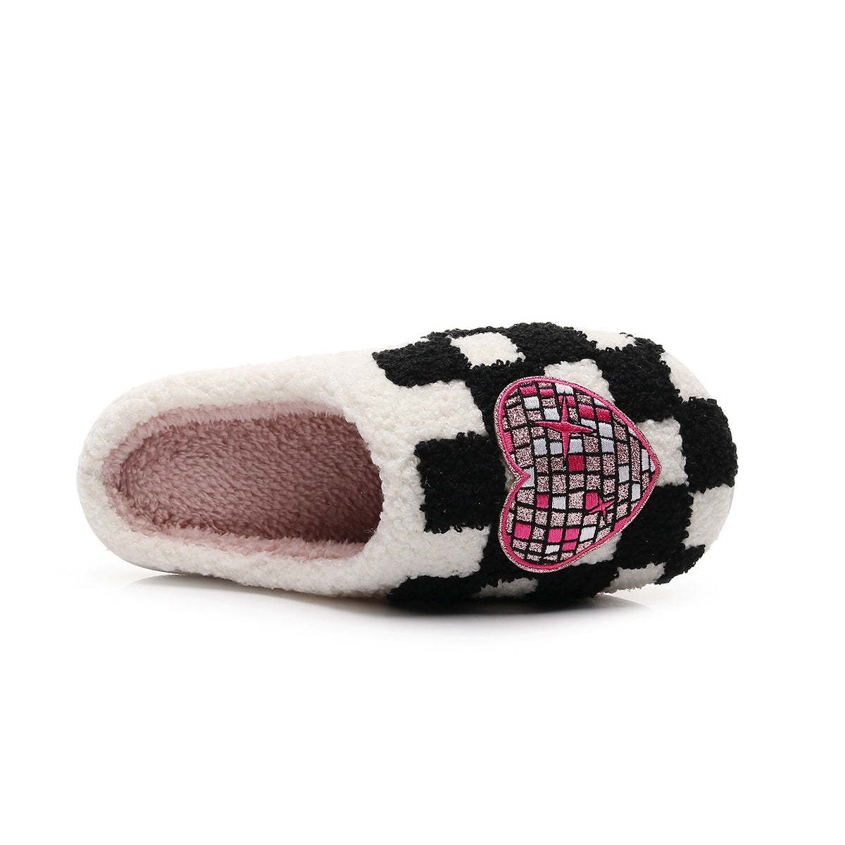 Chaussons Moumoute Damier Cœur Disco Bochausson