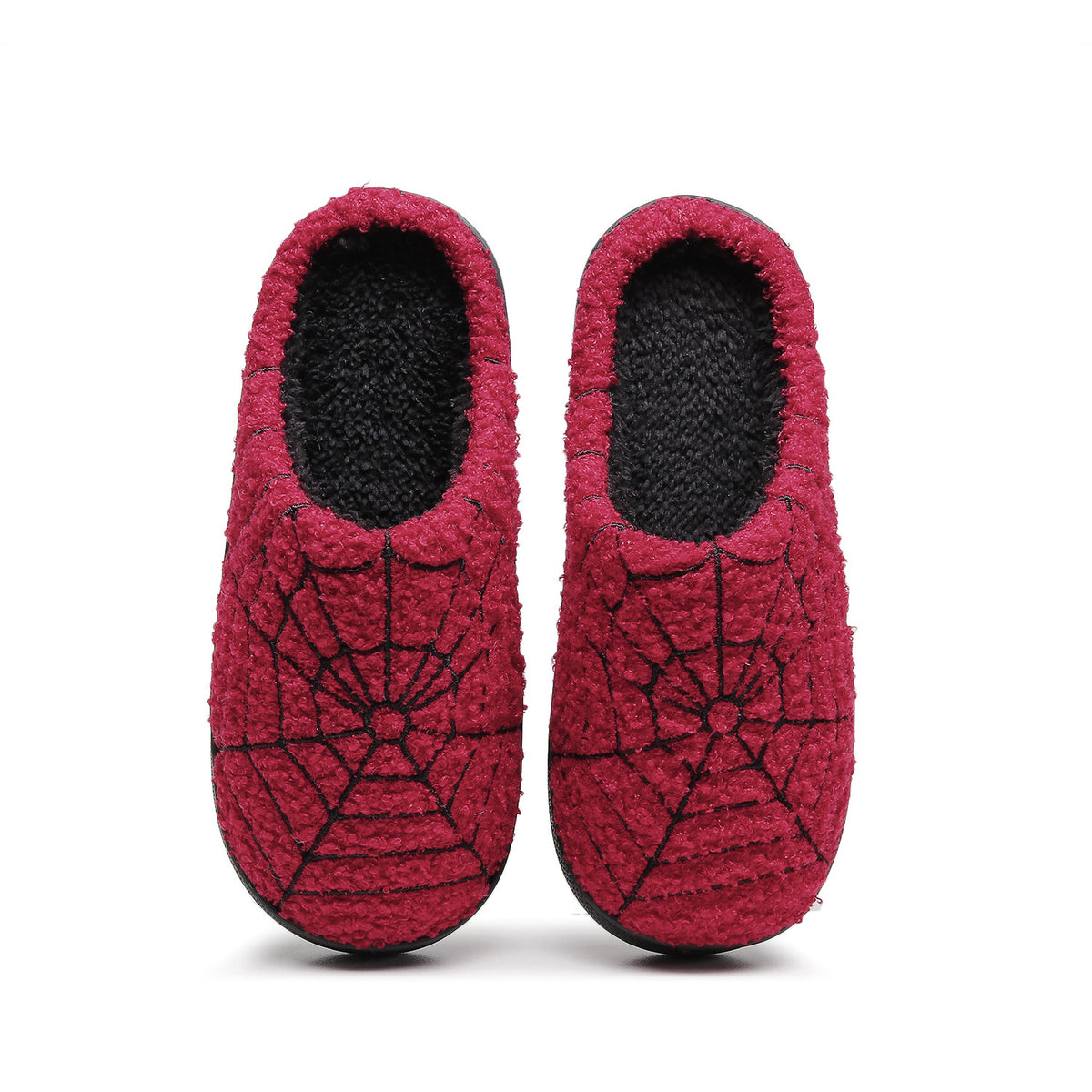 Chaussons rouges Halloween à toile d'araignée brodée Bochausson
