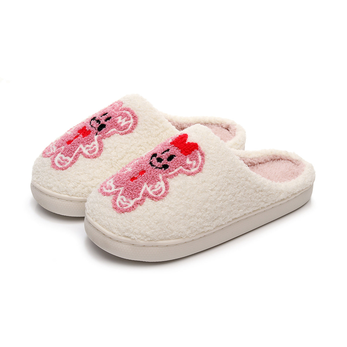 Chaussons de Noël crème à souris en pain d'épices brodées Bochausson