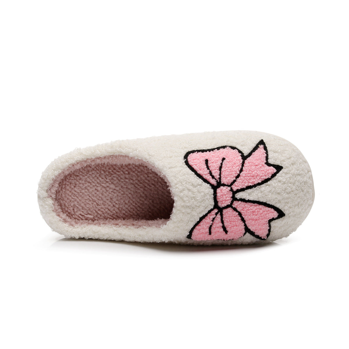 Chaussons Moumoute Grand Nœud Rose Bochausson