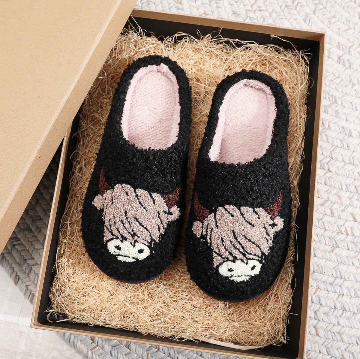Chaussons Moumoute Vache Highland Bochausson