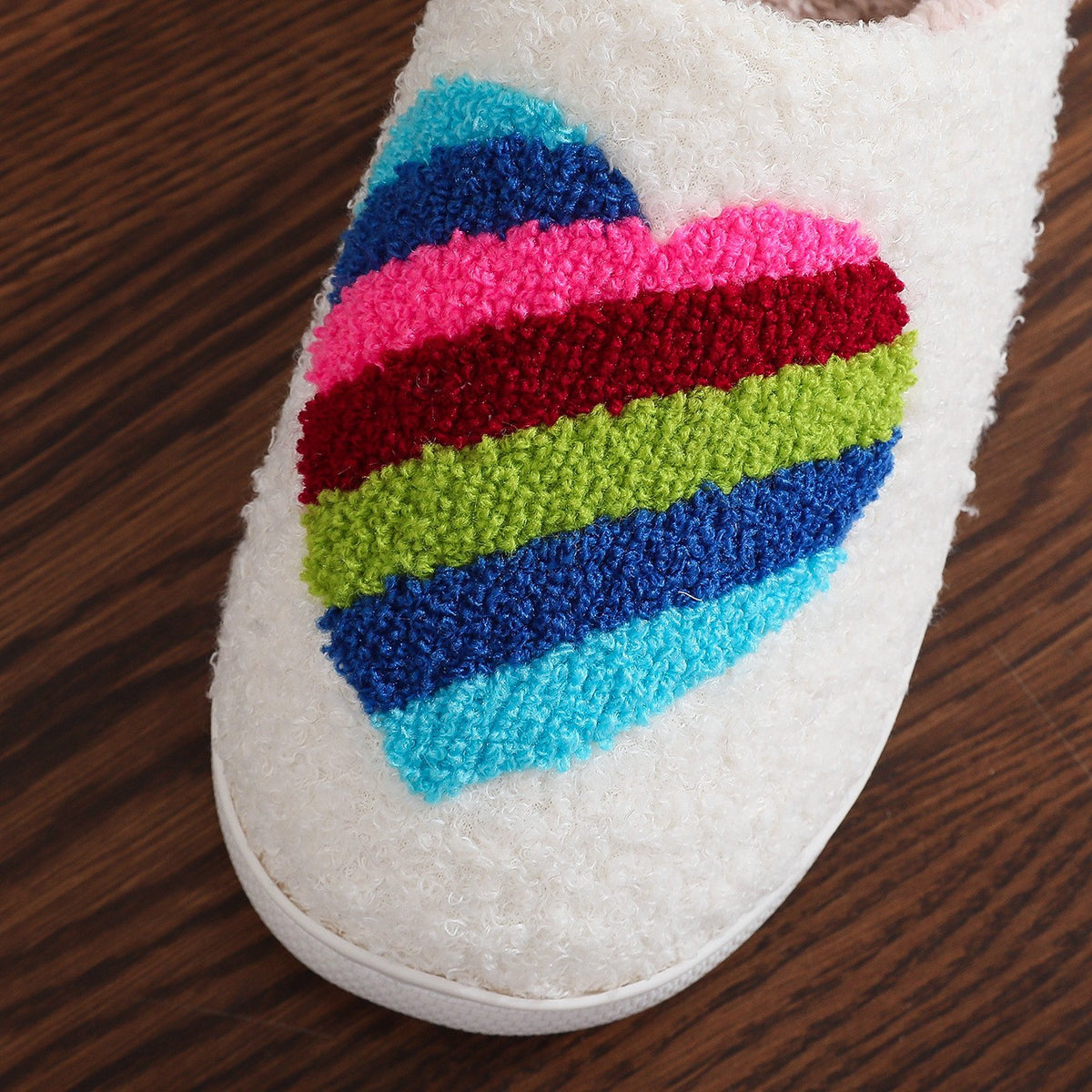 Chaussons Moumoute Cœur Arc-en-Ciel Bochausson