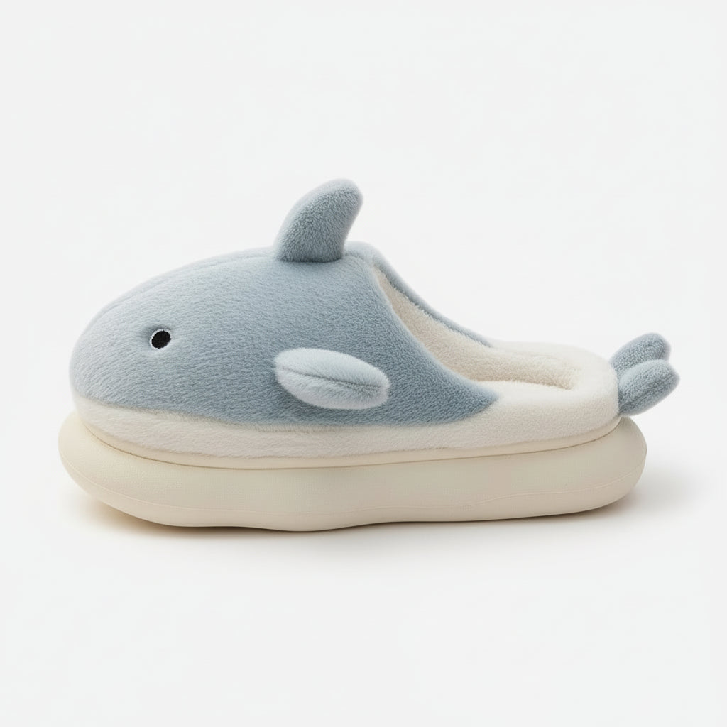 chaussons pantoufles requin bleu homme femme rigolos confortables chaud idée cadeau