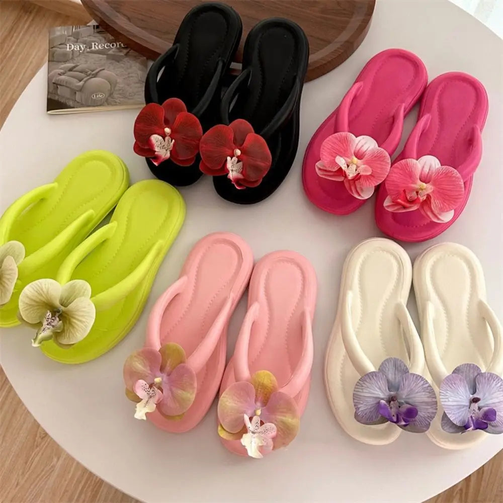 Tongs avec Fleur Orchidée