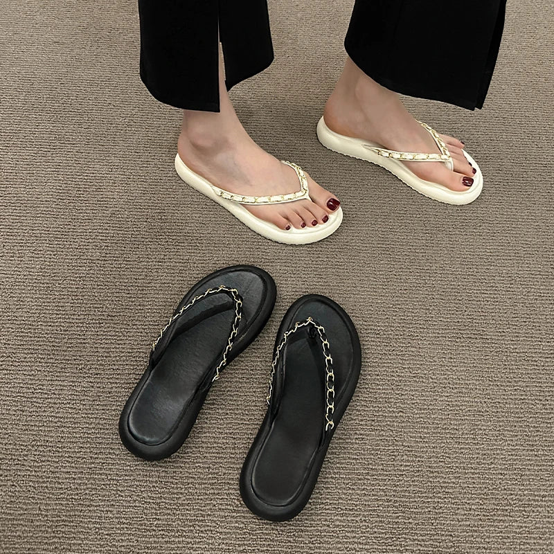 Tongs Bijoux Chaine Femme