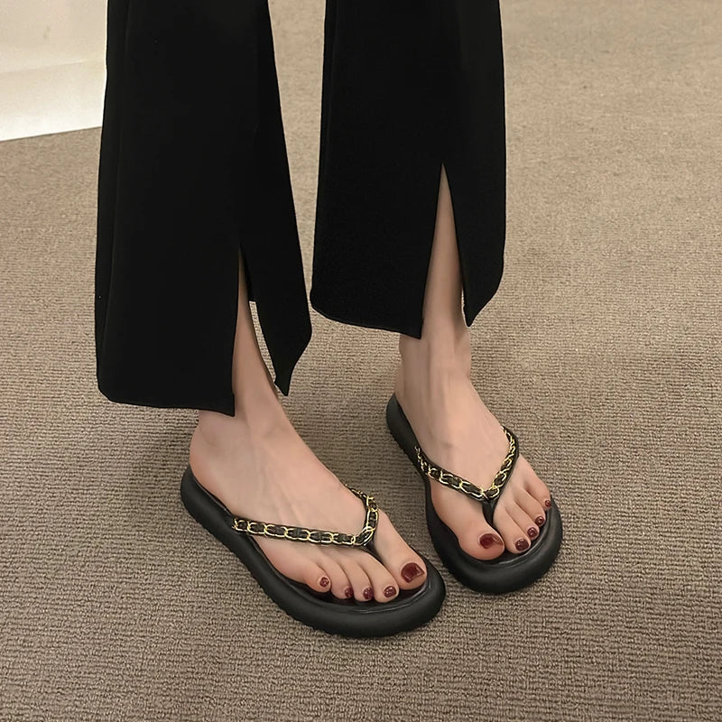 Tongs Bijoux Chaine Femme