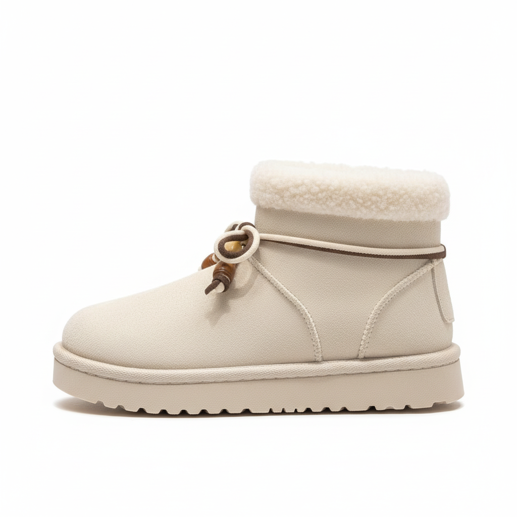 Chaussons Chauds Suedine et Perles