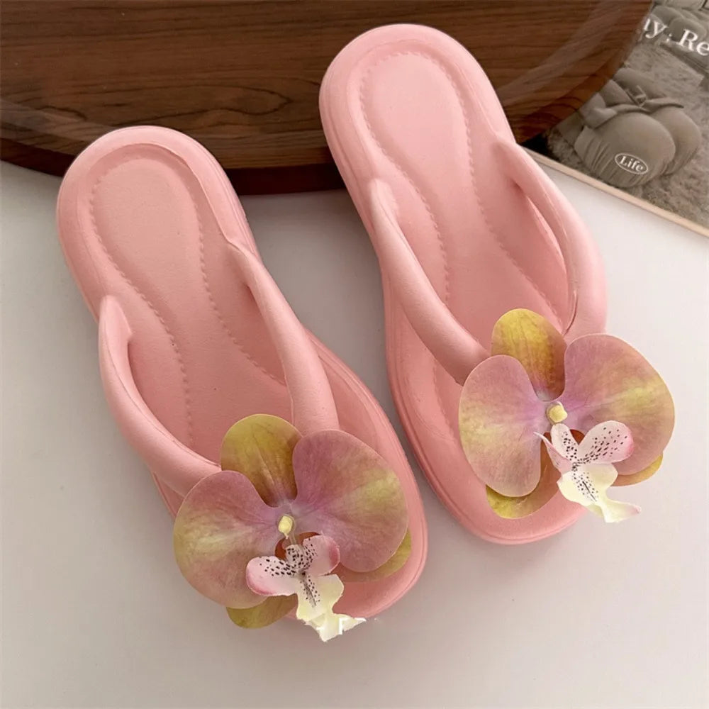 Tongs avec Fleur Orchidée