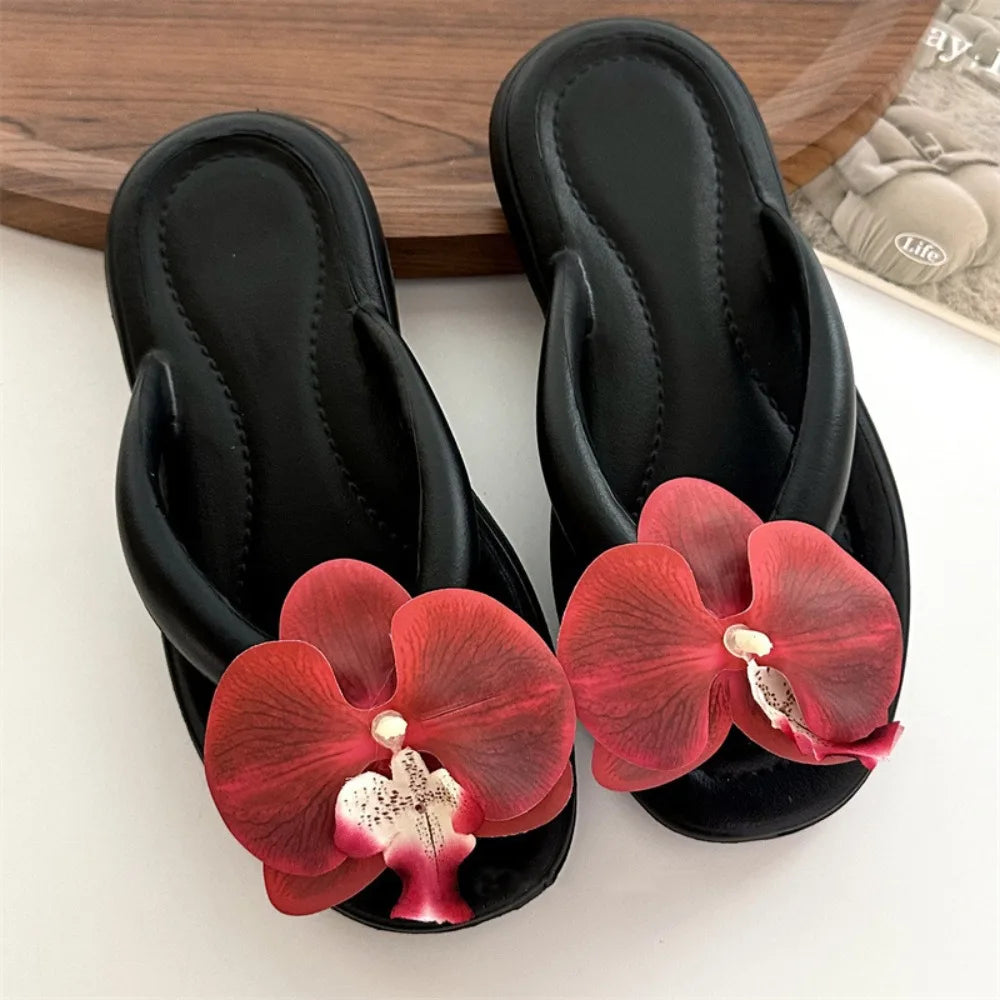 Tongs avec Fleur Orchidée