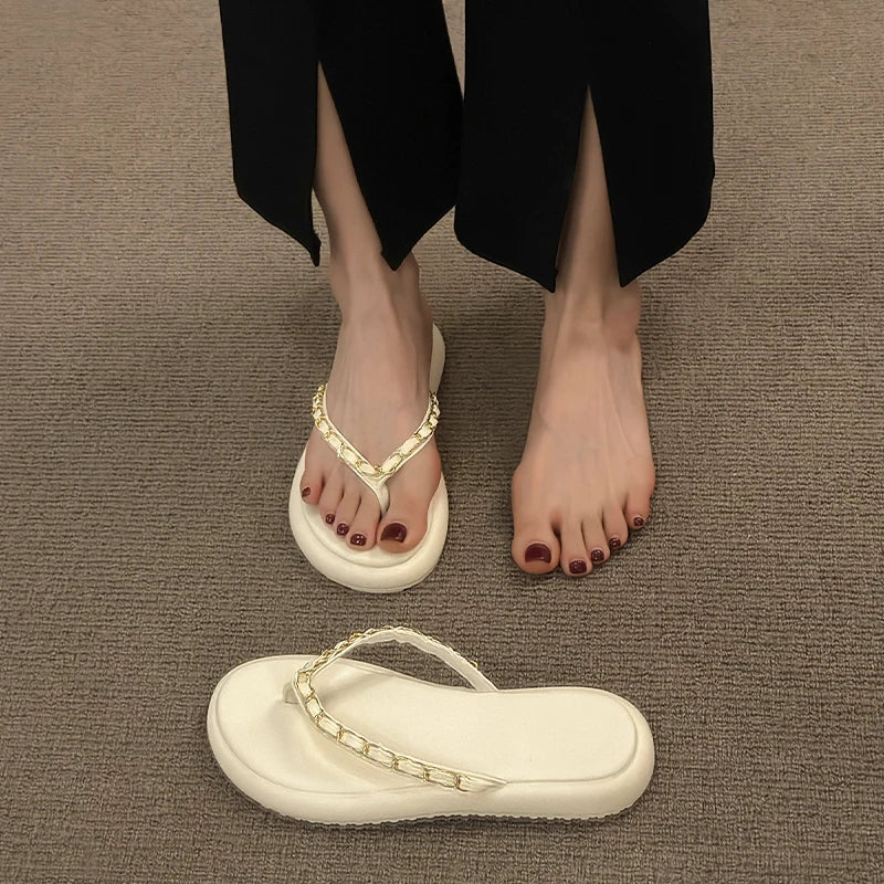 Tongs Bijoux Chaine Femme