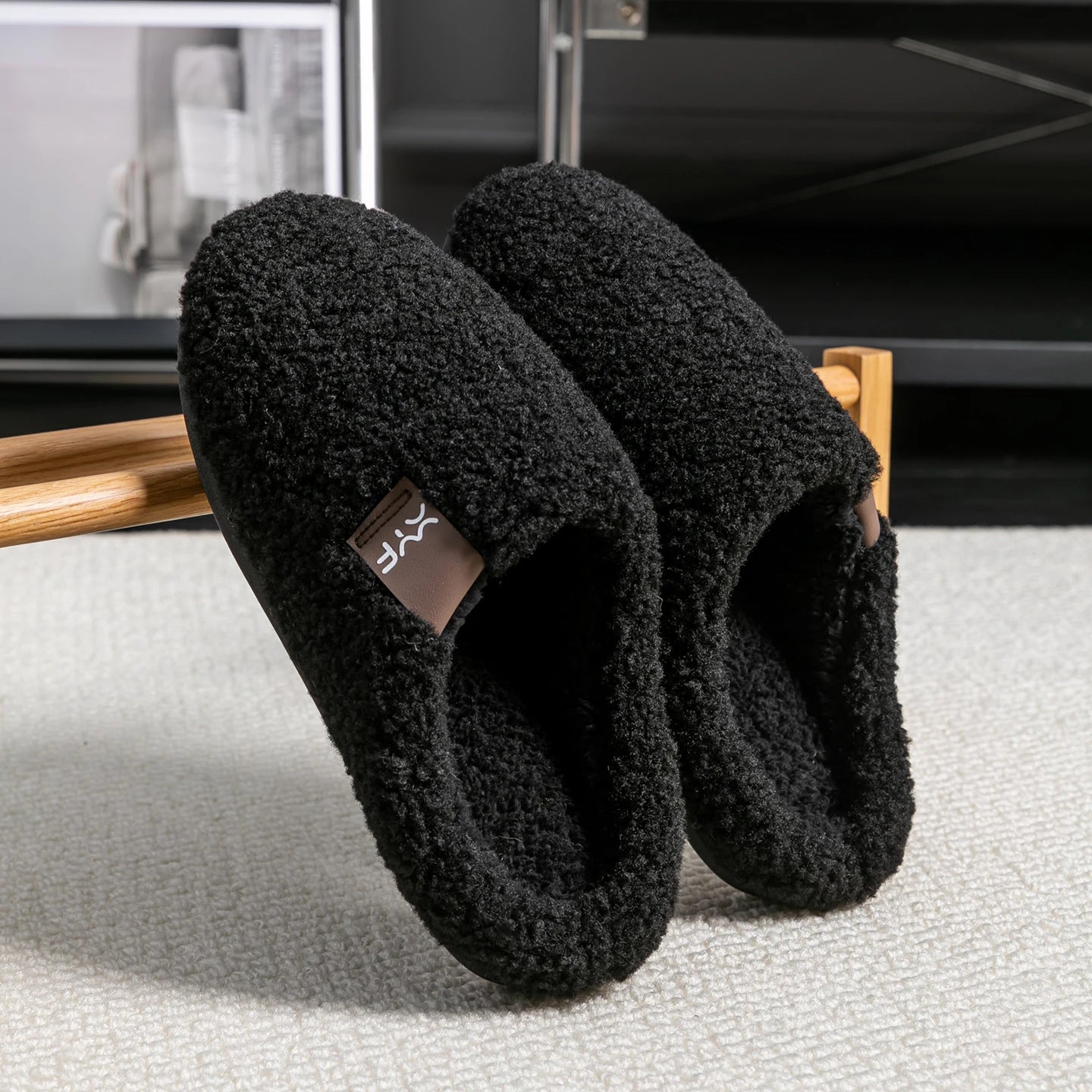 Chaussons Mules Fourrure Homme