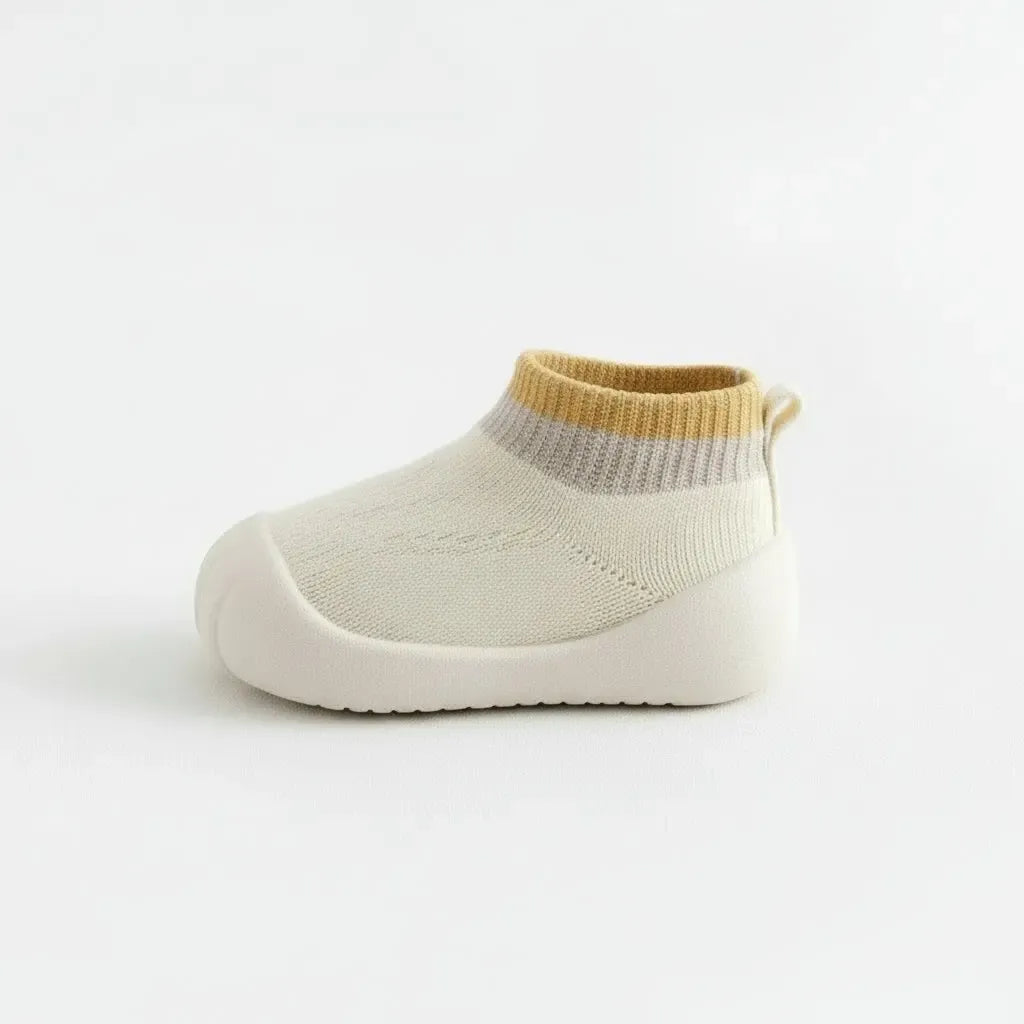 Chaussettes avec Semelle en Caoutchouc pour Bébé Beige / 0-6 mois
