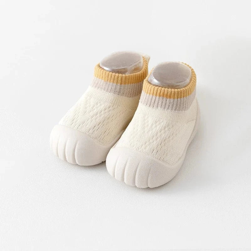 Chaussettes avec Semelle en Caoutchouc pour Bébé Beige / 0-6 mois