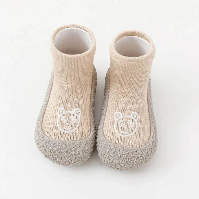 Chaussettes avec Semelle pour Bébé Beige / 0-6 mois