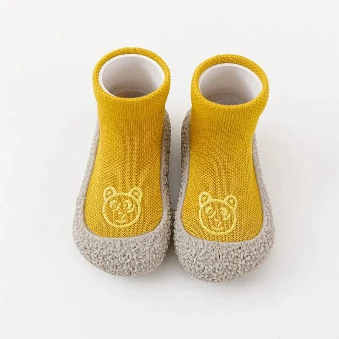 Chaussettes avec Semelle pour Bébé Jaune moutarde / 0-6 mois