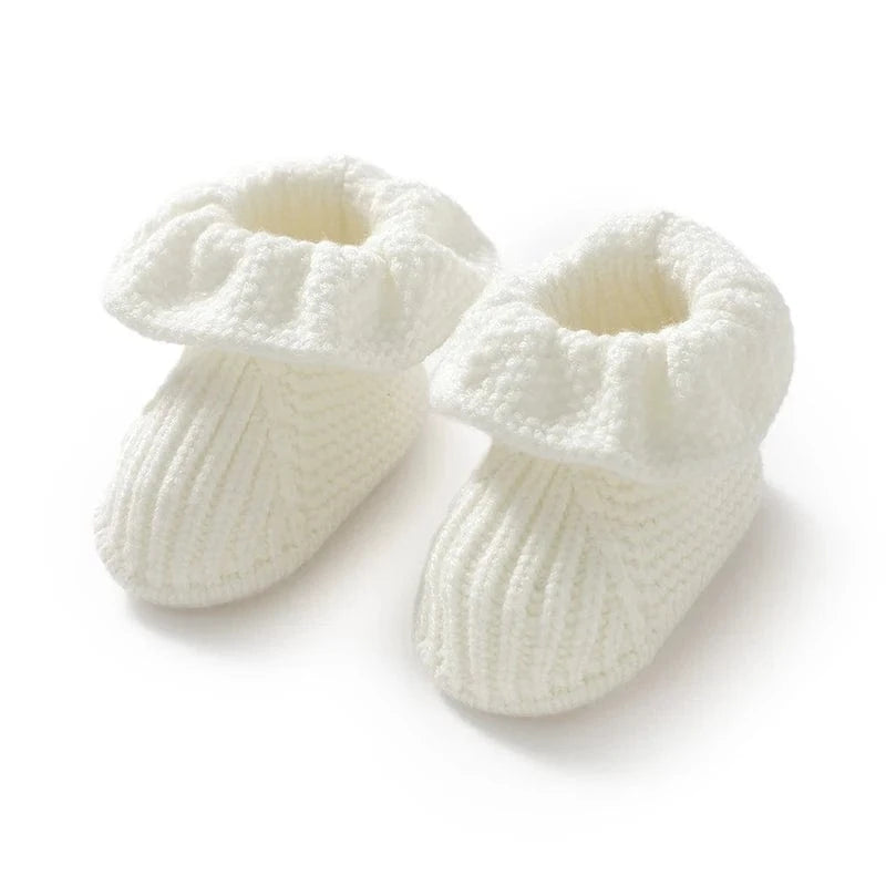 Chausson en Laine Naissance Bébé Blanc / 0-3 mois