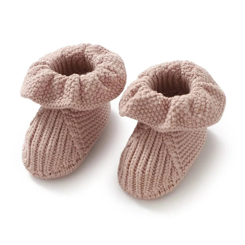 Chausson en Laine Naissance Bébé Rose ancien / 0-3 mois
