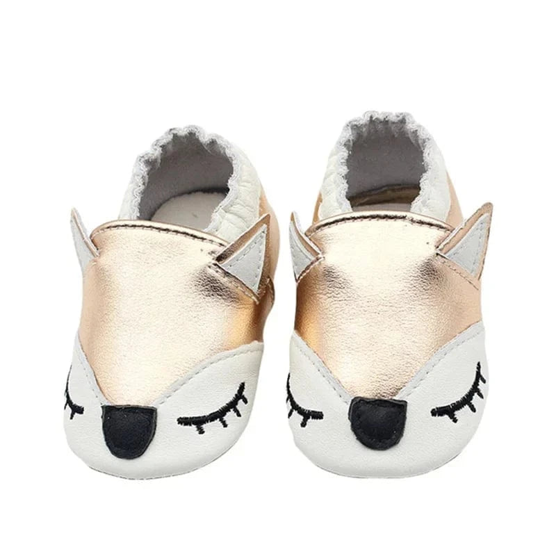 Chausson Cuir Souple Bébé Fille Doré / 16-17