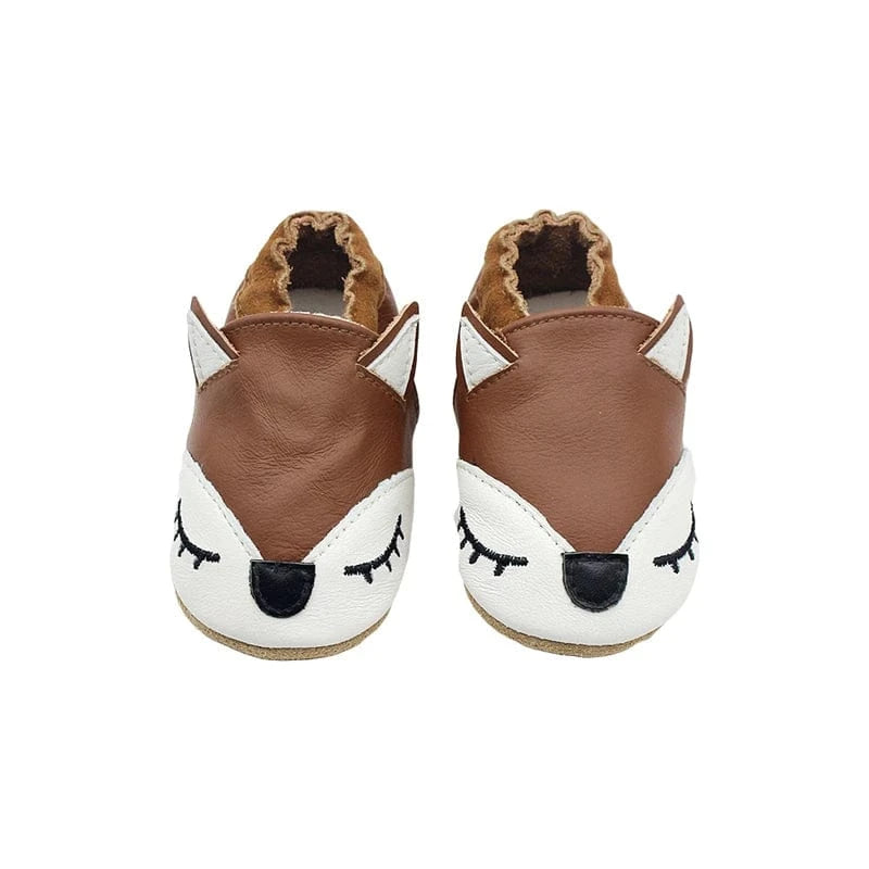Chausson Cuir Souple Bébé Fille Marron / 16-17