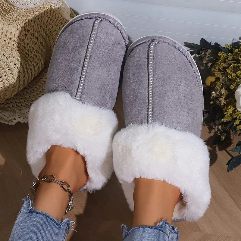 Chausson d'Hiver Fourrés pour Femme Gris / 35-36