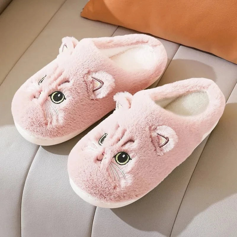 Chaussons Chat d'hiver pour Femme Rose / 36-37