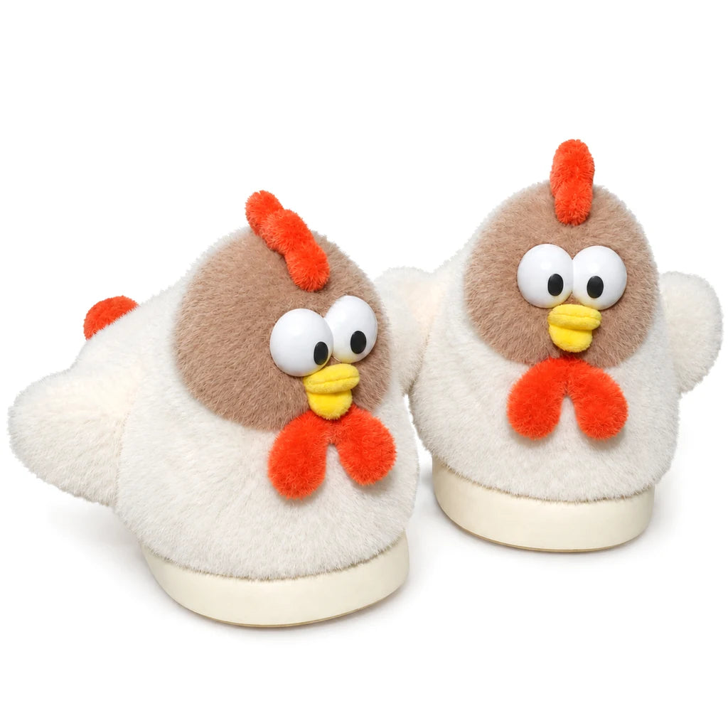 Chaussons Rigolos Poule pour Femme Bochausson vue de face