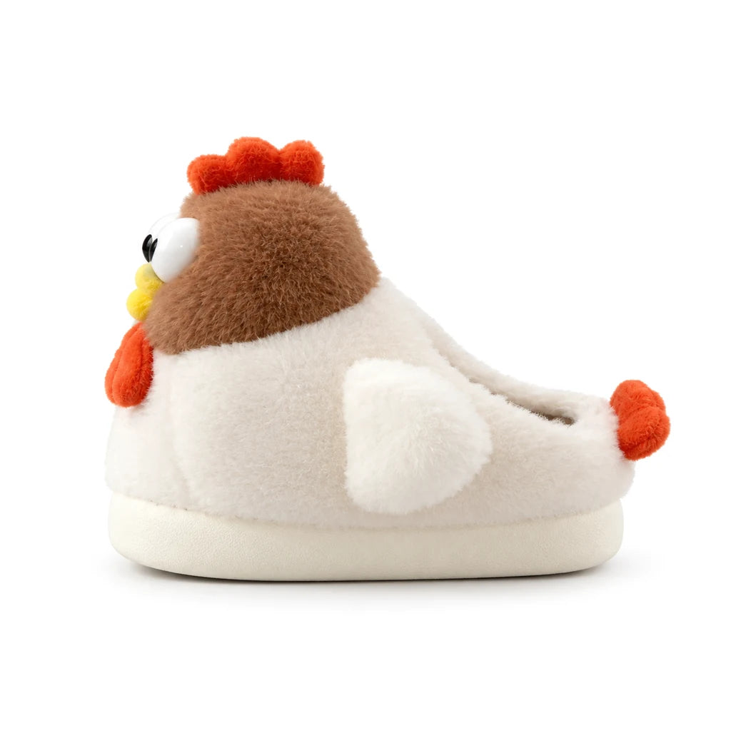 Chaussons Rigolos Poule pour Femme Bochausson vue de profil