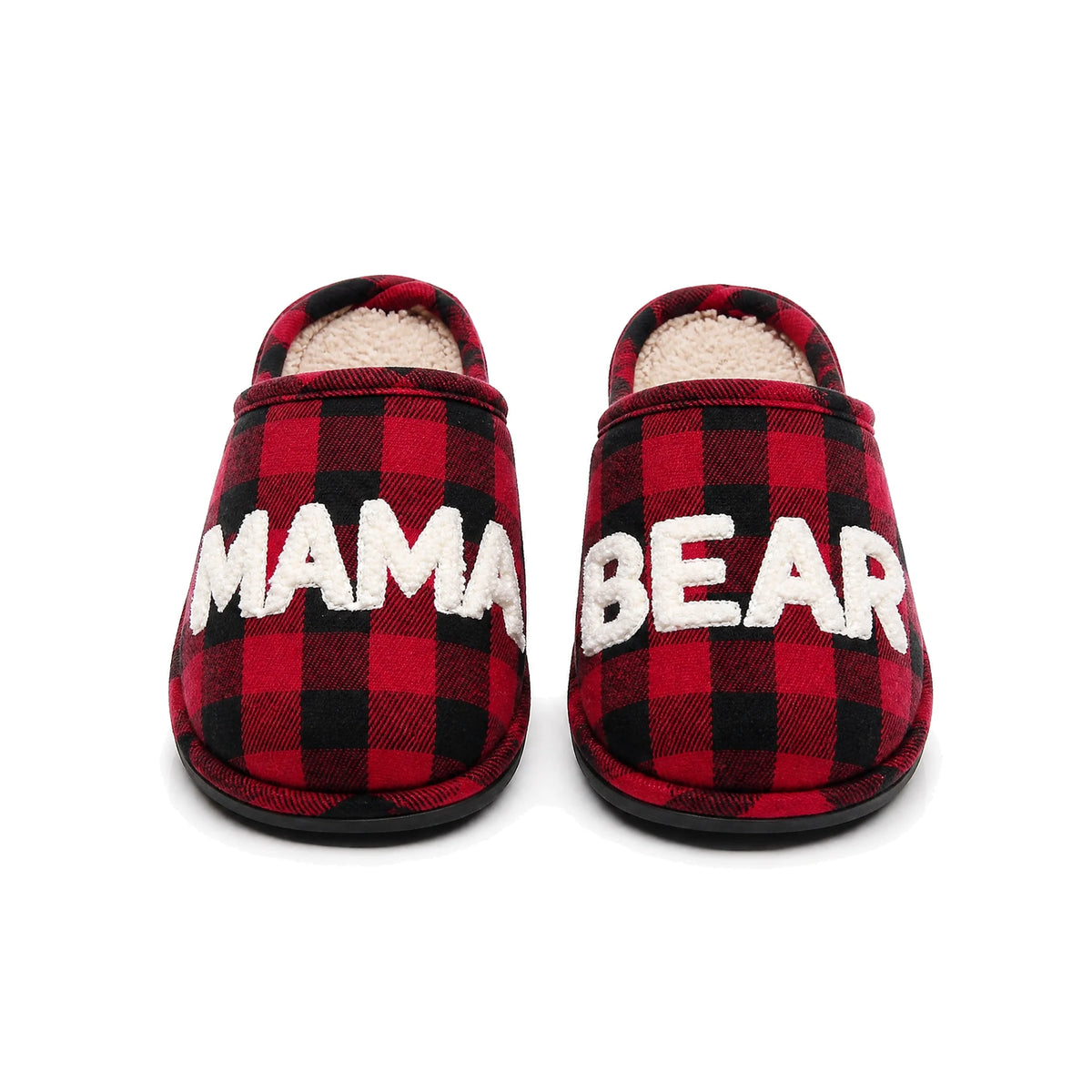 Chaussons à Carreaux pour Maman Bochausson vue de face de la paire