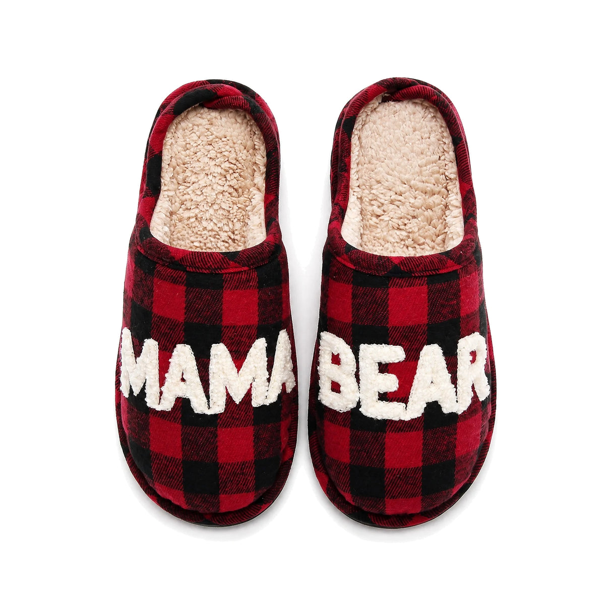 Chaussons à Carreaux pour Maman Bochausson vue de dessus de la paire