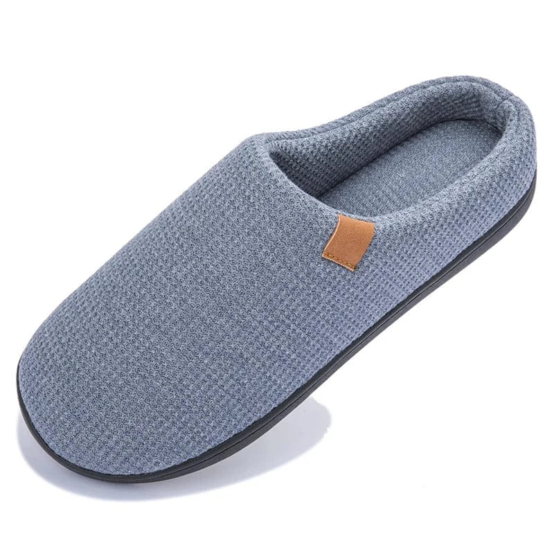 Chaussons à Mémoire de Forme Homme Gris bleu / 39-40