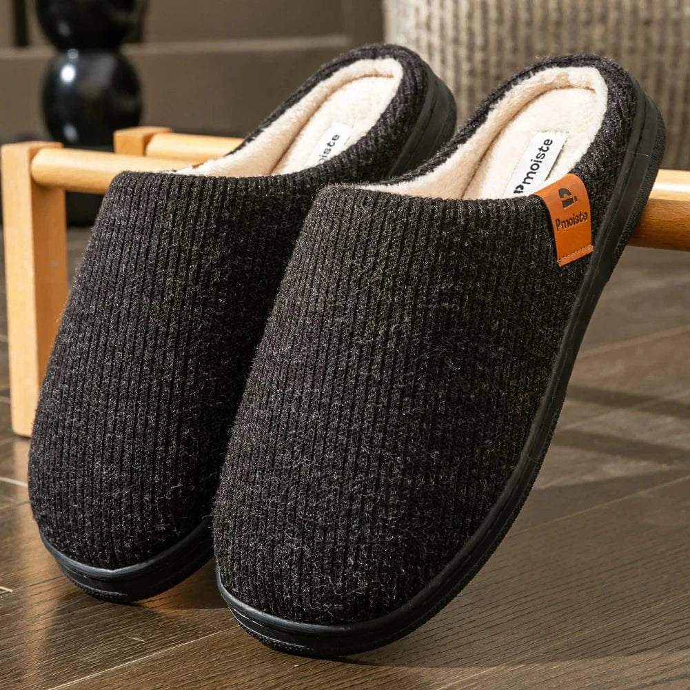 Chaussons à Mémoire de Forme Homme Noir / 38-39