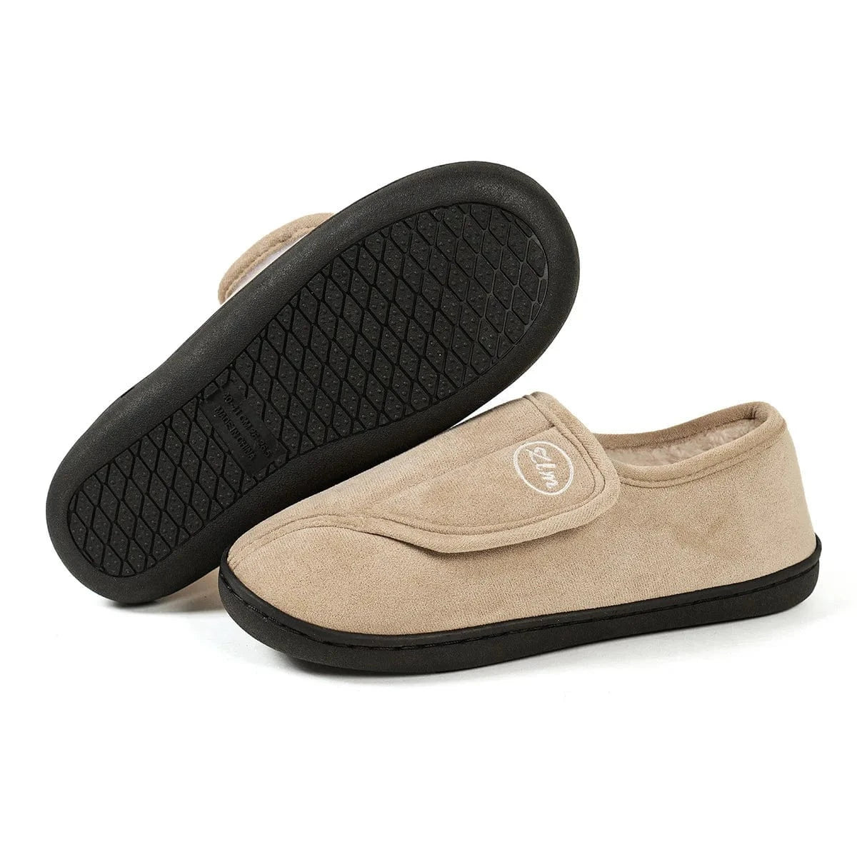 Chaussons à Scratch pour Femme Beige / 41-42