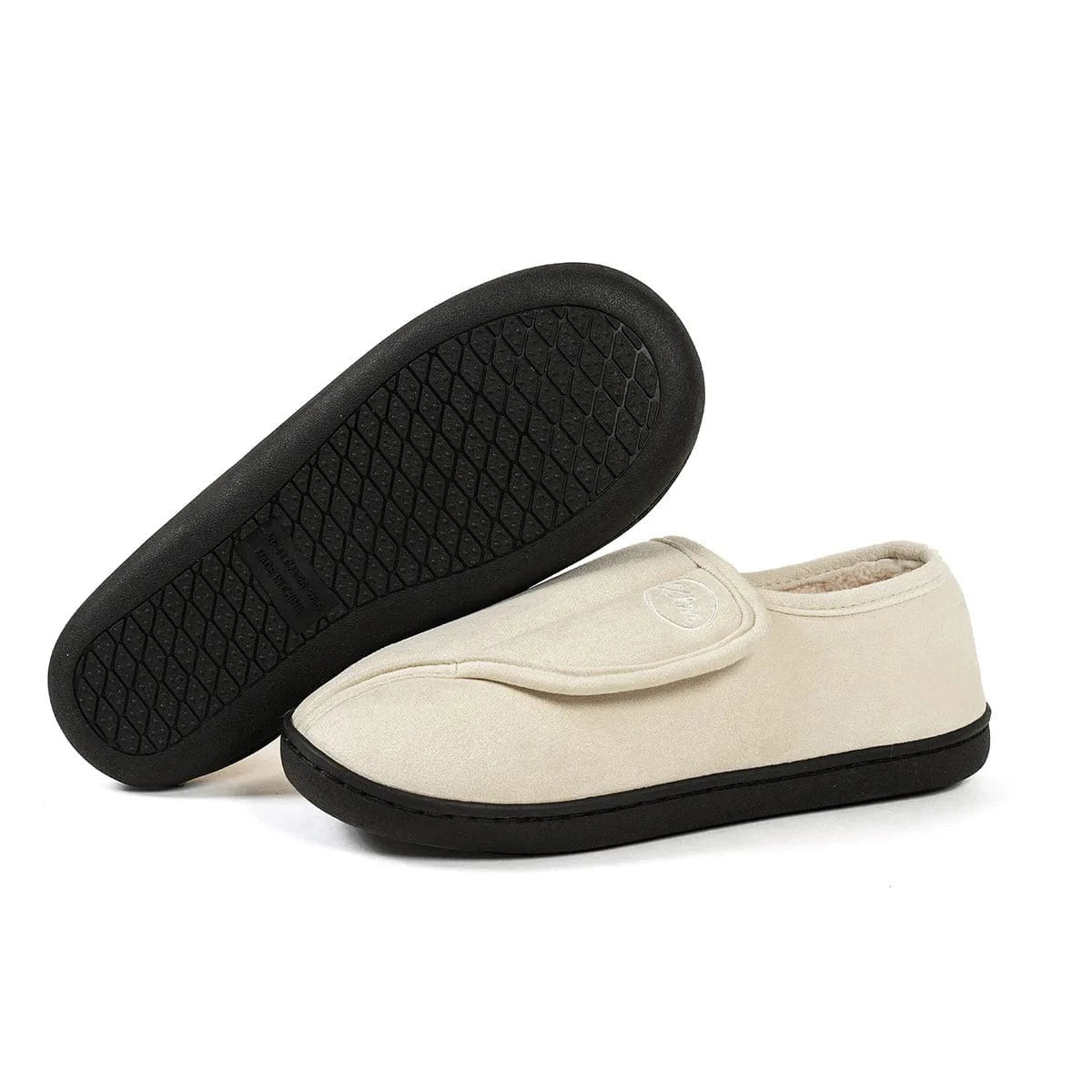 Chaussons à Scratch pour Femme Blanc cassé / 35-36