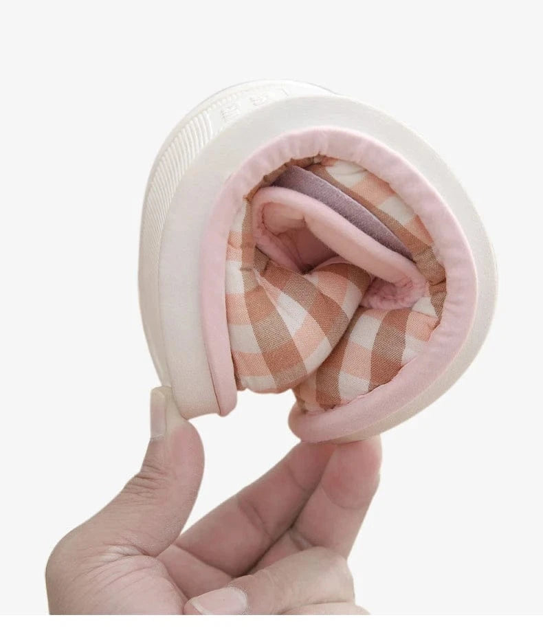 Chaussons à Scratch Vichy pour Femme