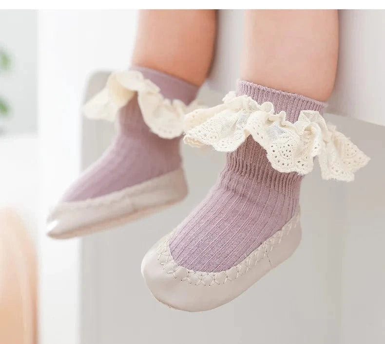 Chaussons à Volants pour Bébé Fille