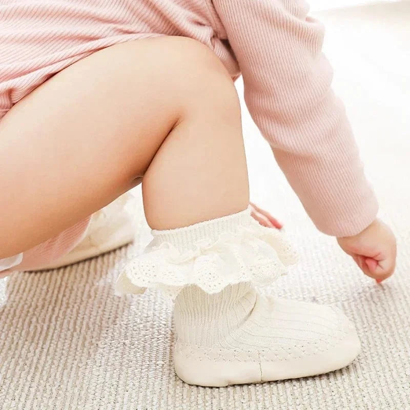 Chaussons à Volants pour Bébé Fille