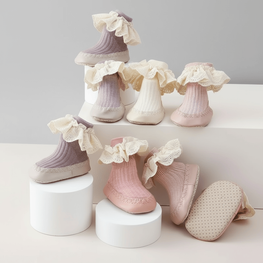 Chaussons à Volants pour Bébé Fille